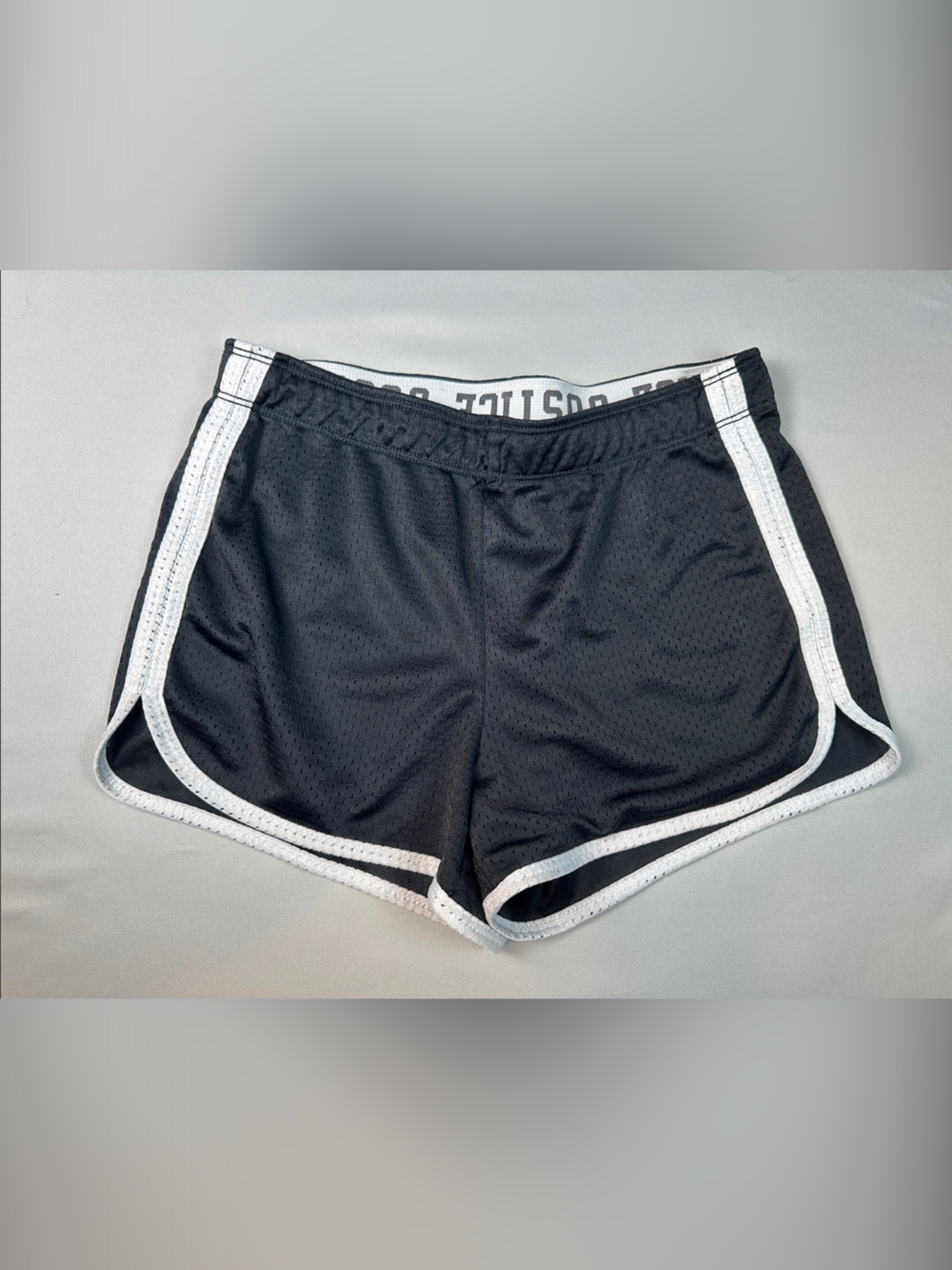 Justice Girls Black Athletic Shorts Size Medium 12 Drawstring